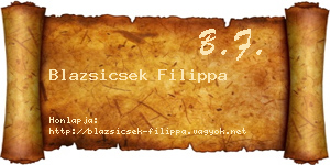 Blazsicsek Filippa névjegykártya